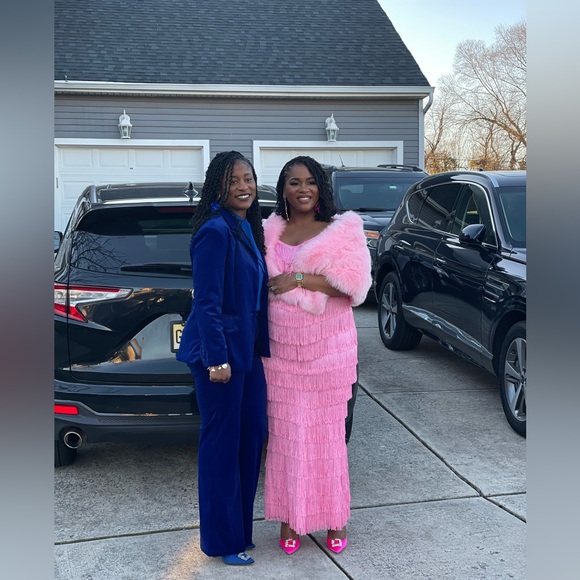 🔥 ShopAKIRA Velvet Royal-Blue Power Suit – Blazer + Pants Set 🔥 - Picture 4 of 8